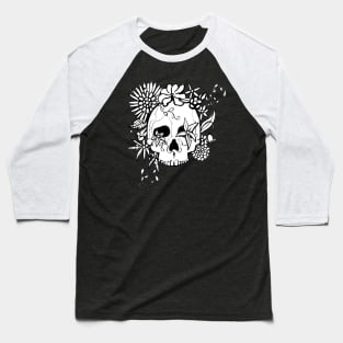 skull and flowers Baseball T-Shirt